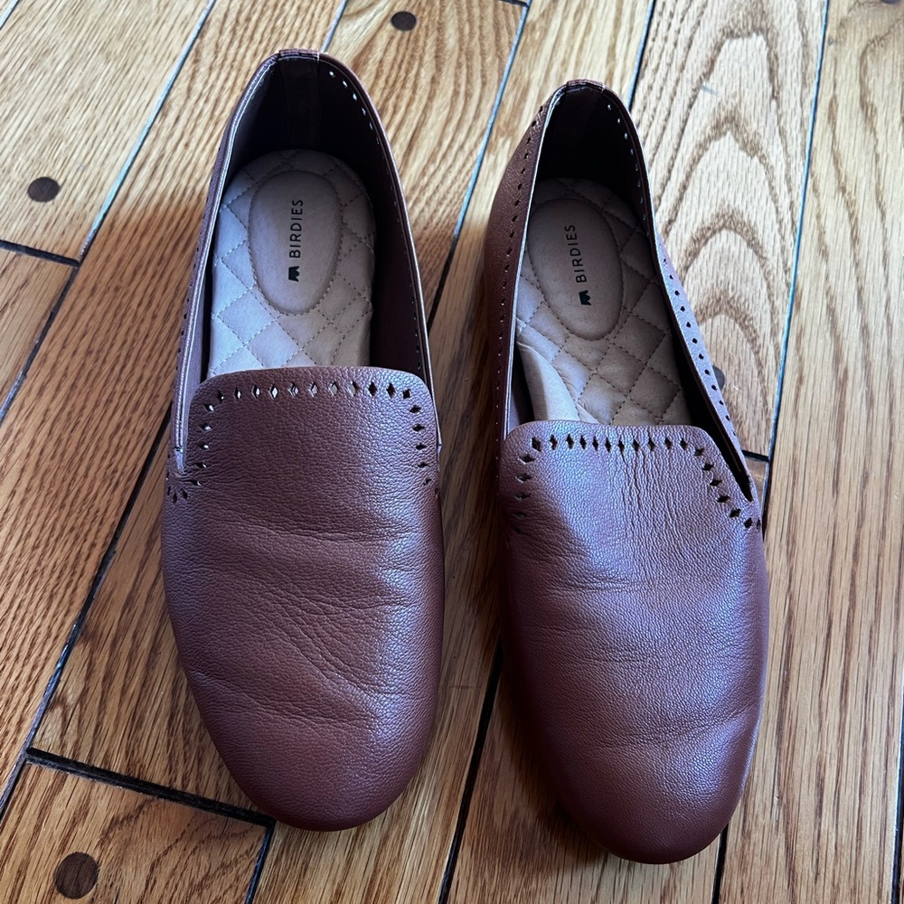 Birdies Chestnut Leather Flats
